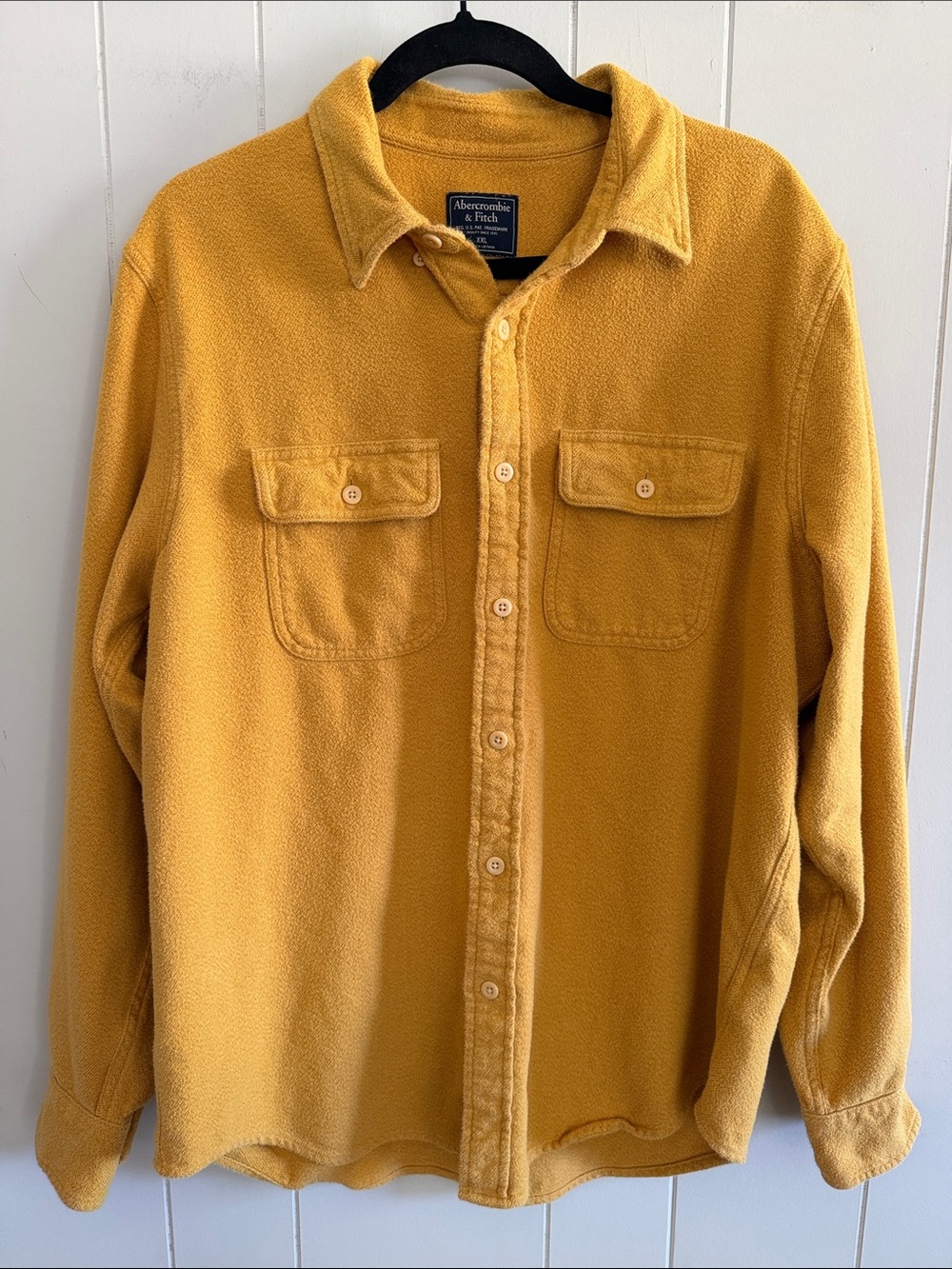 Abercrombie & Fitch Men's Fleece Button-Down Shirt XXL Gorpcore Granola Heritage